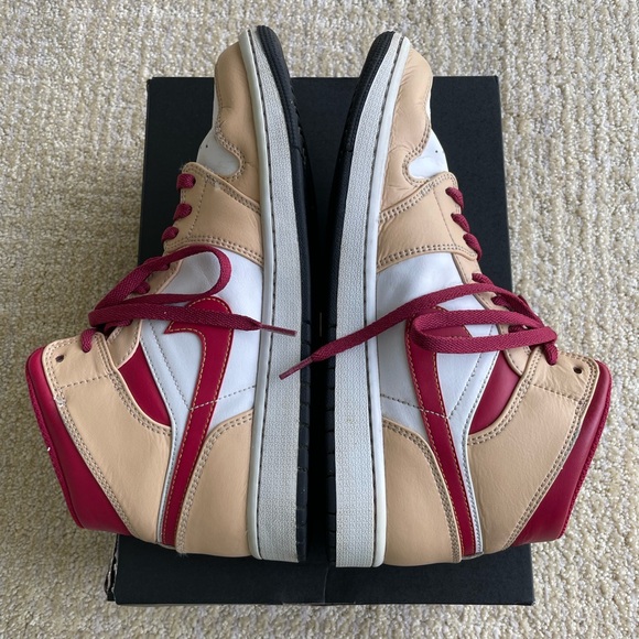 Nike Air Jordan 1 Mid Light Curry Cardinal size 9.5 554724-201 OG I Retro GC - Picture 8 of 16